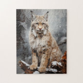 Luchs im Winter Puzzle (Vertikal)
