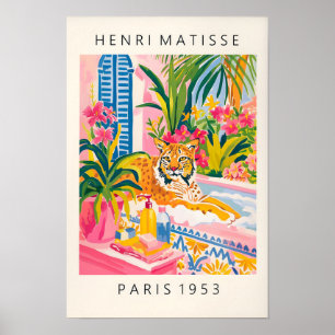 Luchs in der Badewanne Lustiges Poster, Matisse Ku Poster