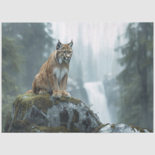 Luchs in der Wildnis Szene Découpage Seidenpapier