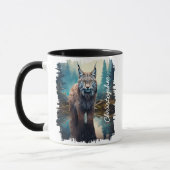 Luchs in Forest Lake Reflection Tasse (Links)