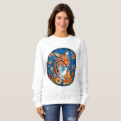 Luchs mit lebhaftem Orangenhain Sweatshirt (Vorne ganz)