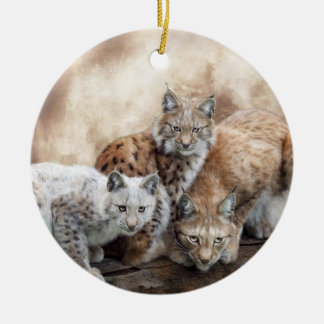 Luchs-Mond-Feiertags-Verzierung Keramikornament