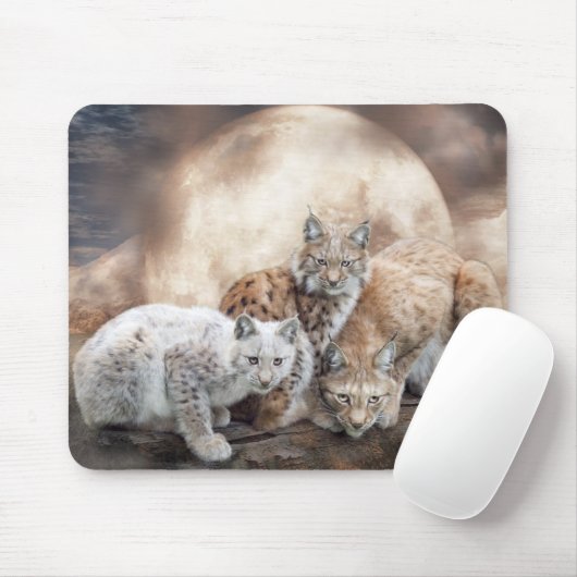 Luchs-Mond-Kunst Mousepad (Mit Mouse)