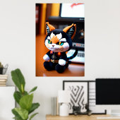 Luchs-Plüschspielzeug | Art der AI Poster (Heimbüro)