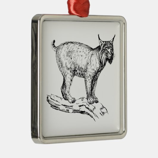 Luchs Silbernes Ornament (Rechts)