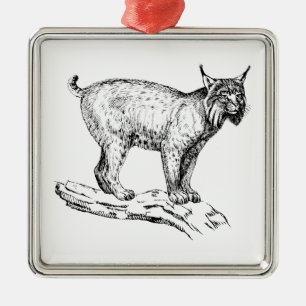 Luchs Silbernes Ornament