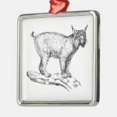 Luchs Silbernes Ornament (Links)