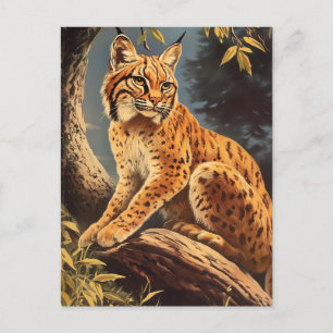 Luchs vintage postkarte