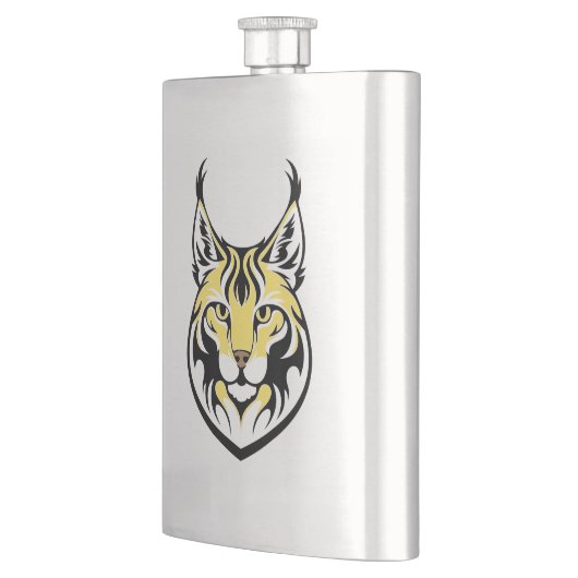 Luchs, wilde Katze Flachmann (Links)