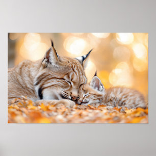 Luchs Wildes Tier Liebe In Natürlicher Umgebung Poster