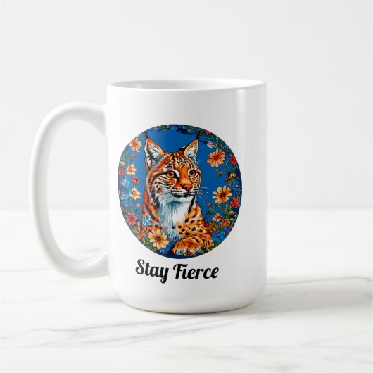 Luchs Wildes Tier Wildtier Natur Design Kaffeetasse (Links)