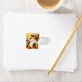 Lucia fährt die Jul-Ziege Adressaufkleber (Insitu)