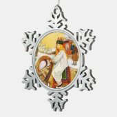 Lucia fährt die Jul-Ziege Schneeflocken Zinn-Ornament (Rechts)