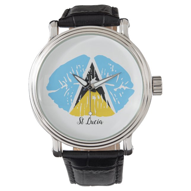 Lucia Flag Lippen Armbanduhr (Vorderseite)