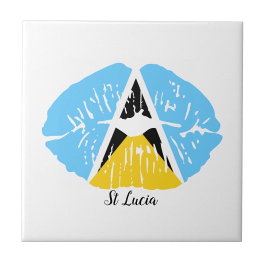 Lucia Flag Lippen Fliese (Vorderseite)