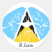 Lucia Flag Lippen Runder Aufkleber (Vorderseite)