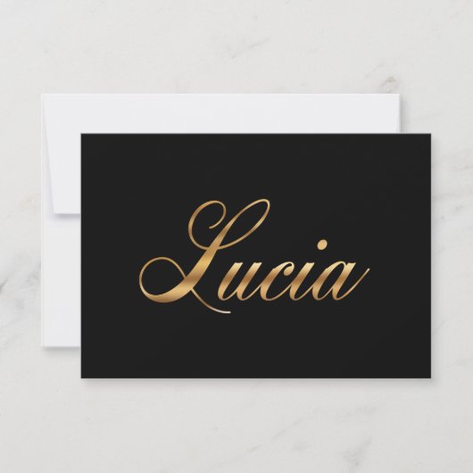 Lucia gold Design Lettering Karte (Vorderseite)
