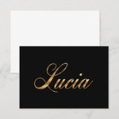Lucia gold Design Lettering Karte (Vorne/Hinten)