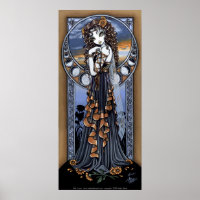 "Lucia" Gotische Blume Moon Fairy Art Poster