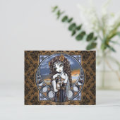 "Lucia" Gotische Blume Moon Fairy Art Postkarte (Stehend Vorderseite)