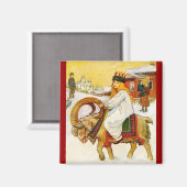Lucia Riding a Christmas Goat Magnet (Vorderseite/Rückseite)