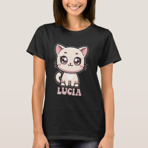Lucia Süße Kitty Katzen Design für Mädchen Name Lu T-Shirt
