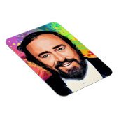 Luciano Pavarotti Colored Portrait Magnet (Rechte Seite)