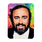 Luciano Pavarotti Colored Portrait Magnet (Vertikal)