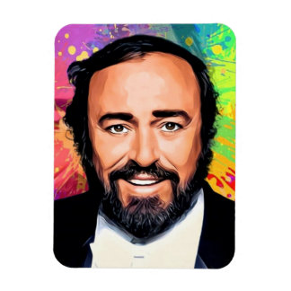 Luciano Pavarotti Colored Portrait Magnet