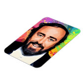 Luciano Pavarotti Colored Portrait Magnet (Linke Seite)