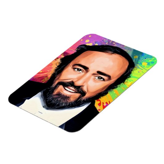Luciano Pavarotti Colored Portrait Magnet (Linke Seite)