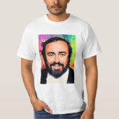 Luciano Pavarotti Colored Portrait T-Shirt (Vorderseite)
