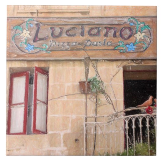 Lucianos Pizza Fliese (Vorderseite)