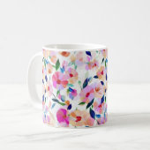 Lucid Blume floral Vibrannte Botanisch farbig Kaffeetasse (Vorderseite Links)
