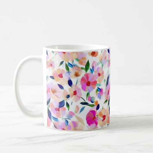 Lucid Blume floral Vibrannte Botanisch farbig Kaffeetasse (Links)