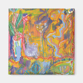 Lucid Dreamer Pink Rainbow Abstrakte Malerei Art T Magnet (Vorne)