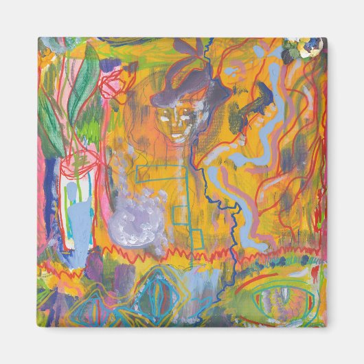 Lucid Dreamer Pink Rainbow Abstrakte Malerei Art T Magnet (Vorne)