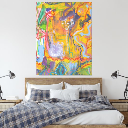 Lucid Dreamer Pink Rainbow Stretched Canvas Print Leinwanddruck (Insitu (Schlafzimmer))