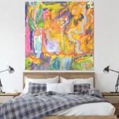 Lucid Dreamer Pink Rainbow Stretched Canvas Print Leinwanddruck (Insitu (Schlafzimmer))