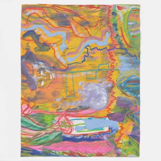 Lucid Dreamer Rosa Regenbogen Abstrakte Malerei Ku Fleecedecke (Vorderseite)