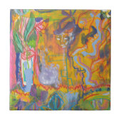 Lucid Dreamer Rosa Regenbogen Abstrakte Malerei Ku Fliese (Vorderseite)