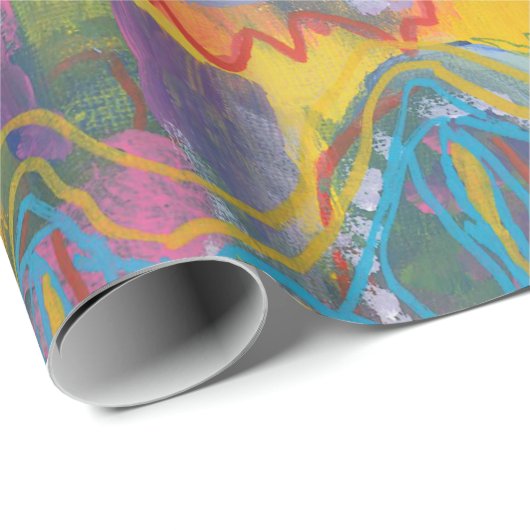 Lucid Dreamer Rosa Regenbogen Abstrakte Malerei Ku Geschenkpapier (Rolleneckpunkt)