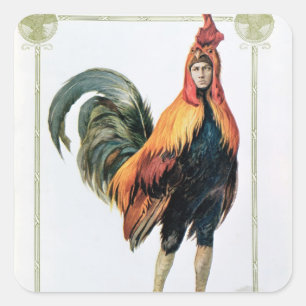 Lucien Guitry in 'Chantecler' Quadratischer Aufkleber