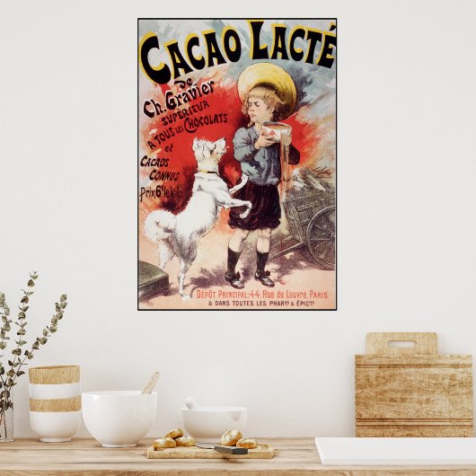 Lucien Lefevre Cacao Lacte Poster (Küche)