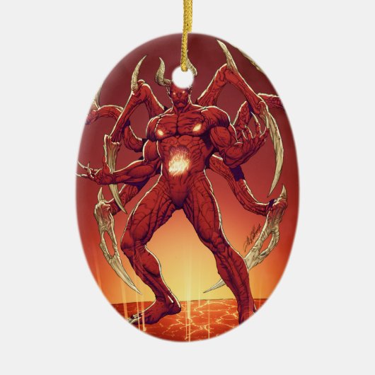 Lucifer der Teufel, der Prinz von Dunkelheit, Keramik Ornament (Vorne)