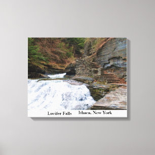 LUCIFER FALLS ITHACA NEW YORK CANVAS DRUCKEN LEINWANDDRUCK
