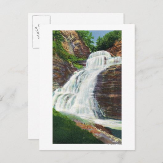Lucifer Falls View in Robert H. Treman Staat Postkarte (Vorne/Hinten)