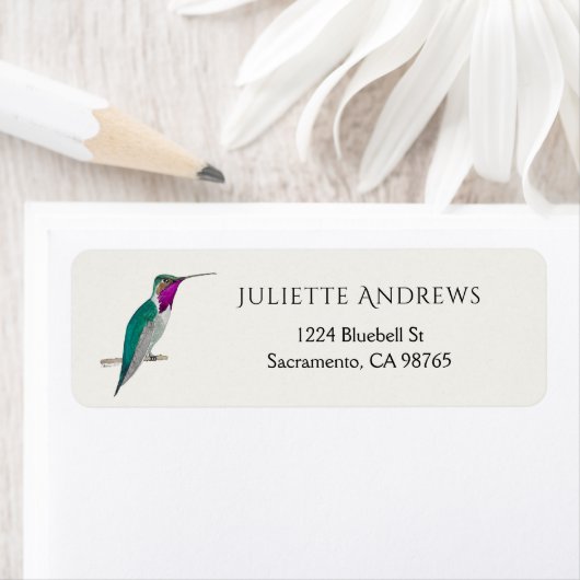 Lucifer Hummingbird Return Address Label (Insitu)