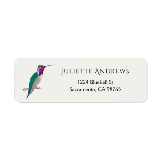 Lucifer Hummingbird Return Address Label (Vorne)