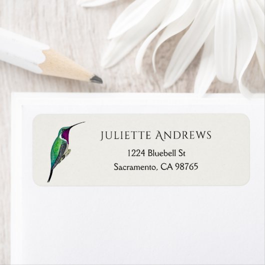 Lucifer Hummingbird Return Address Label (Insitu)